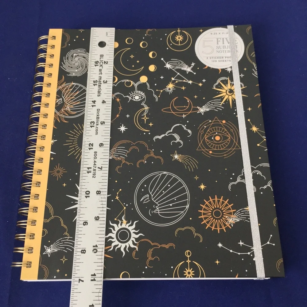 Celestial Galaxy Moon Spiral Notebook